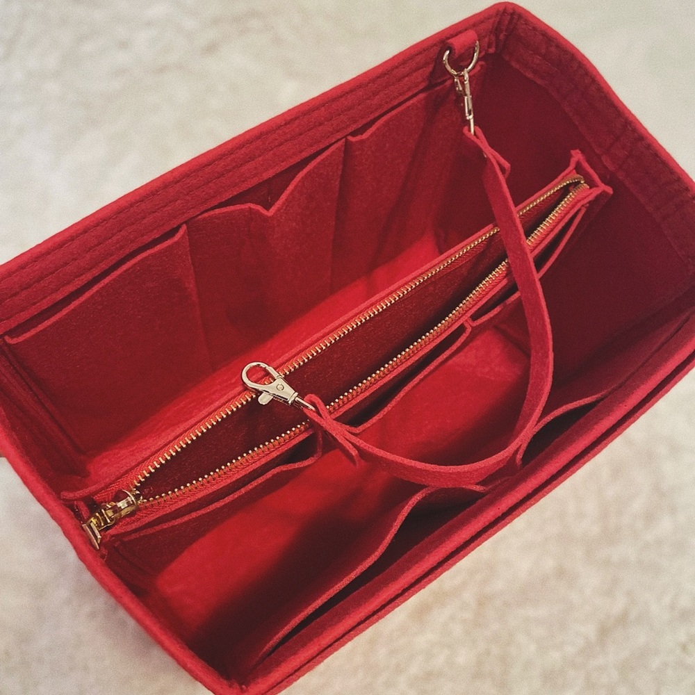 DURABLE insert bag organizer red felt Neverfull mm gm speedy tote bag shopper
